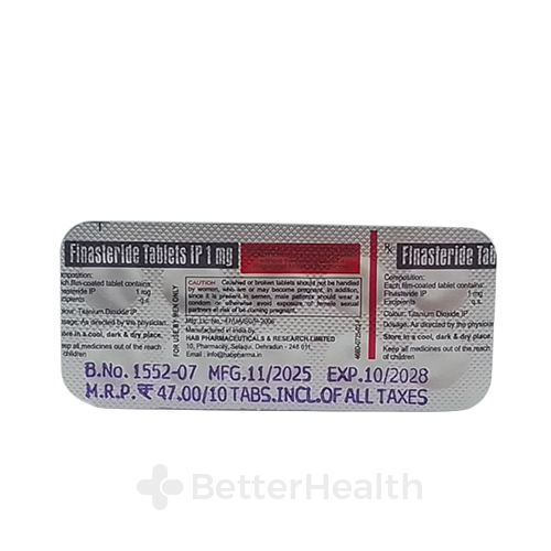 Finasteride IP 100 tabspack 1 mg 3, フィナステリド 3