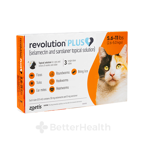Revolution Plus for Cat (5.6-11lbs) 3tubes (レボリューションプラス猫用(2.5-5kg)3本)